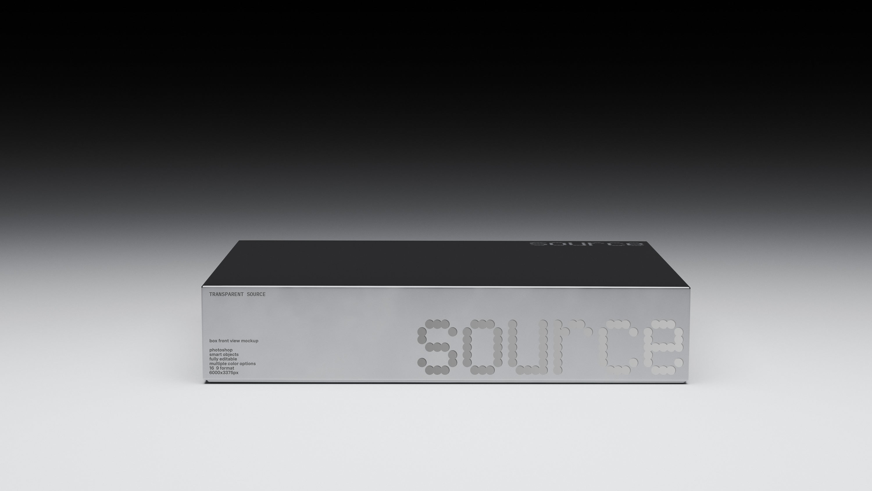 Box Front View Mockup – Transparent Source