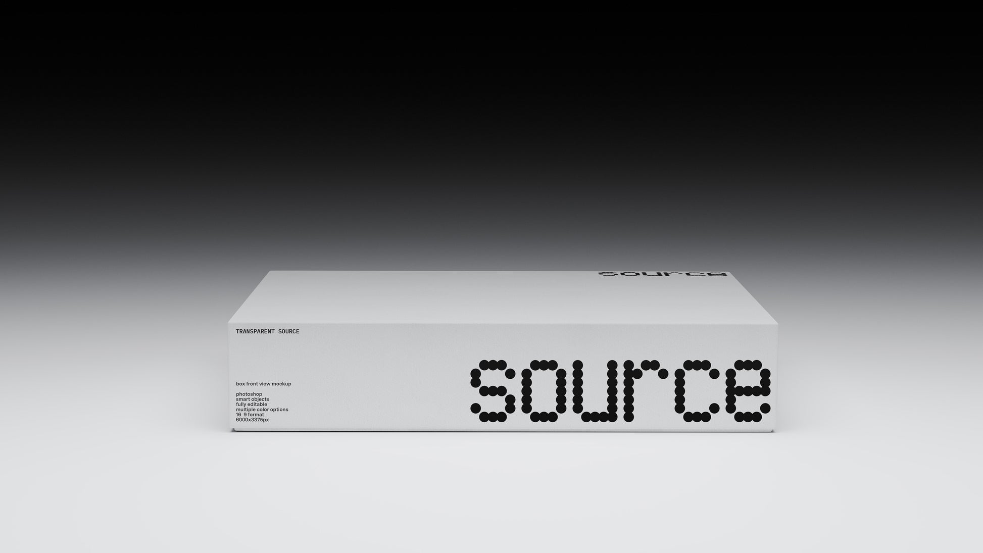 Box Front View Mockup – Transparent Source